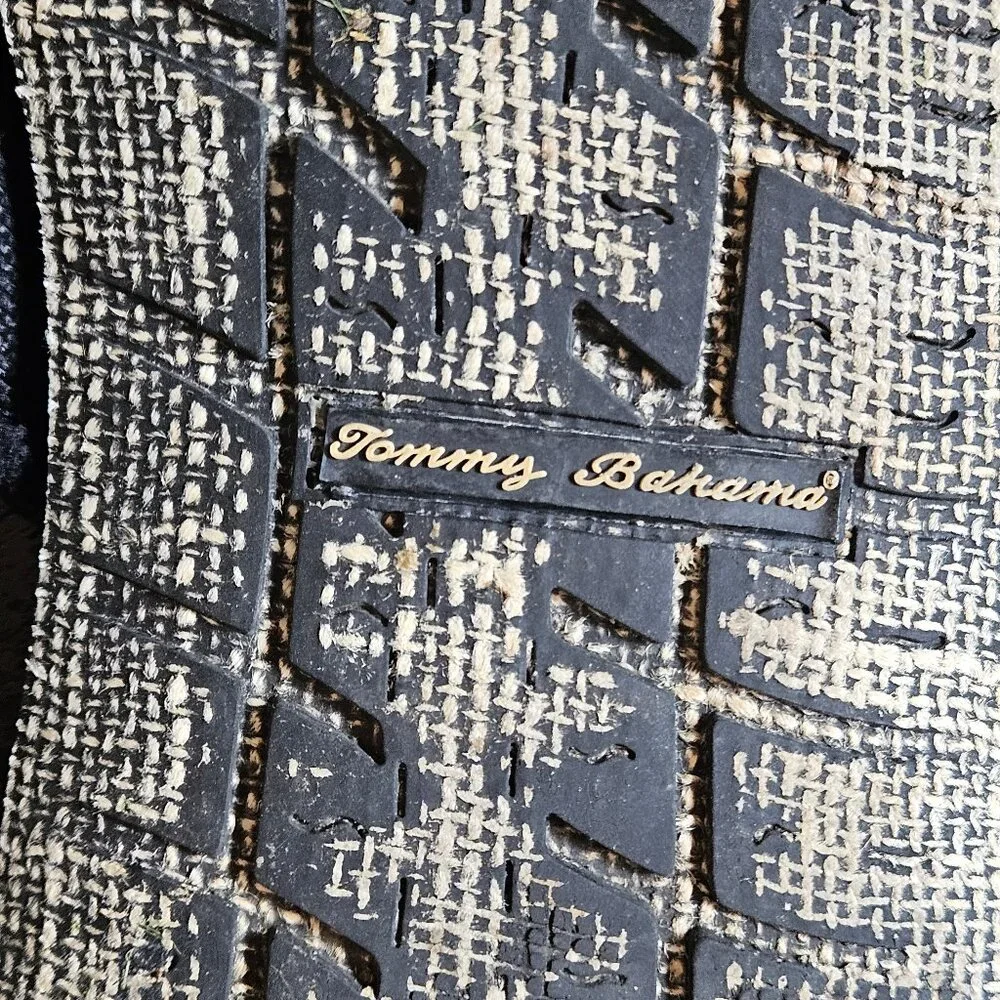 Tommy Bahama Turks Leather Sandals, Black/Brown, Sz 13 - Picture 10 of 13